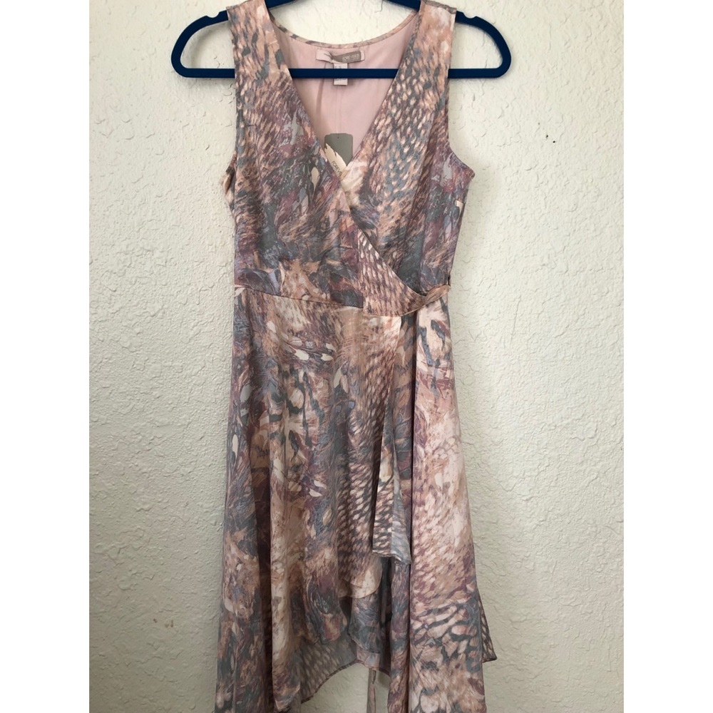 F21 Pink Handkerchief Surplice Wrap Style Dress XS